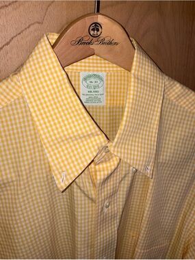 Brooks Brothers Yellow Gingham Button-Down Shirt